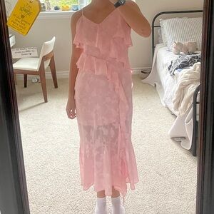 pink dress w florals